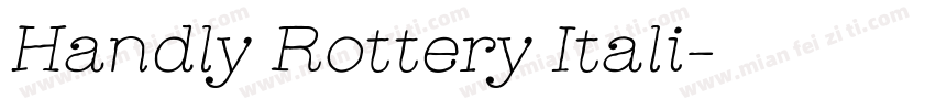 Handly Rottery Itali字体转换
